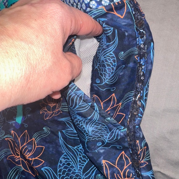 Robert Graham Mens Koi Fish Lotus Print Swim Trunks Blue Orange Size 32 Classic - Picture 6 of 9